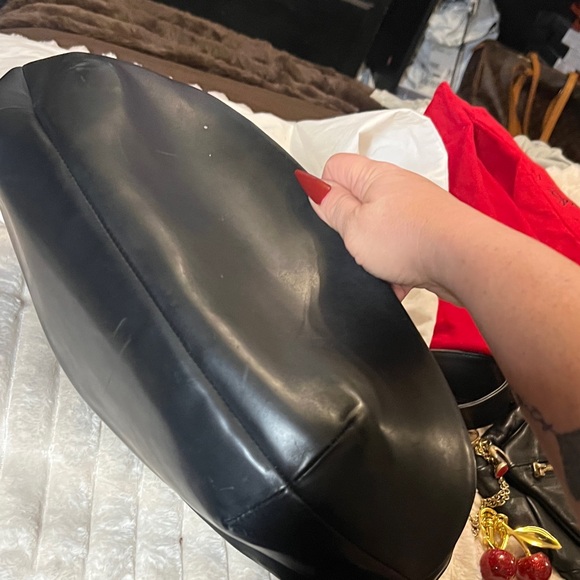 Christian Louboutin Black Pleated Leather Hobo Bag - Picture 6 of 13